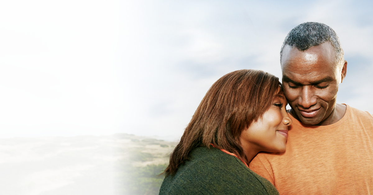 Man and Woman Embracing in nature