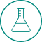 Decorative icon showing a beaker